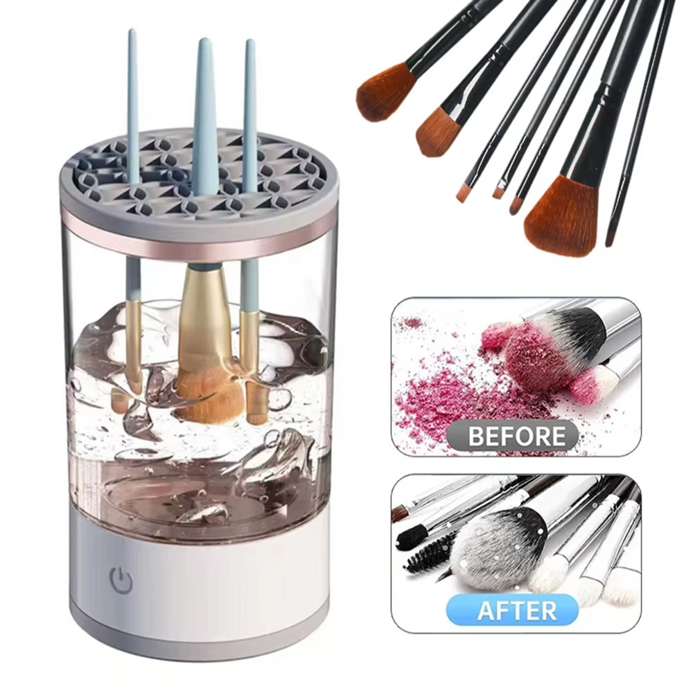 GlamClean Pro™ - 3-in-1 Electric Makeup Brush Cleaner