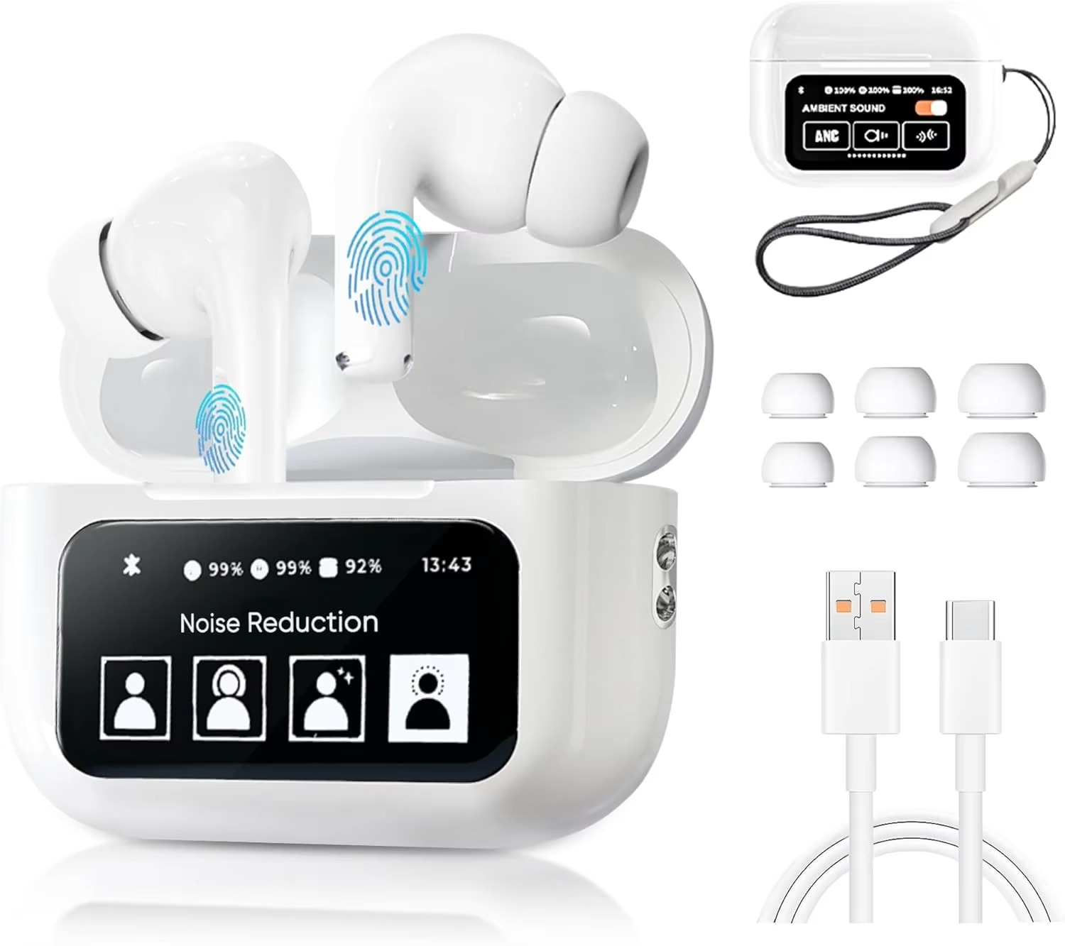 SonicPulse A9Pro™ - Écouteurs Bluetooth tactiles avec écran LED intelligent