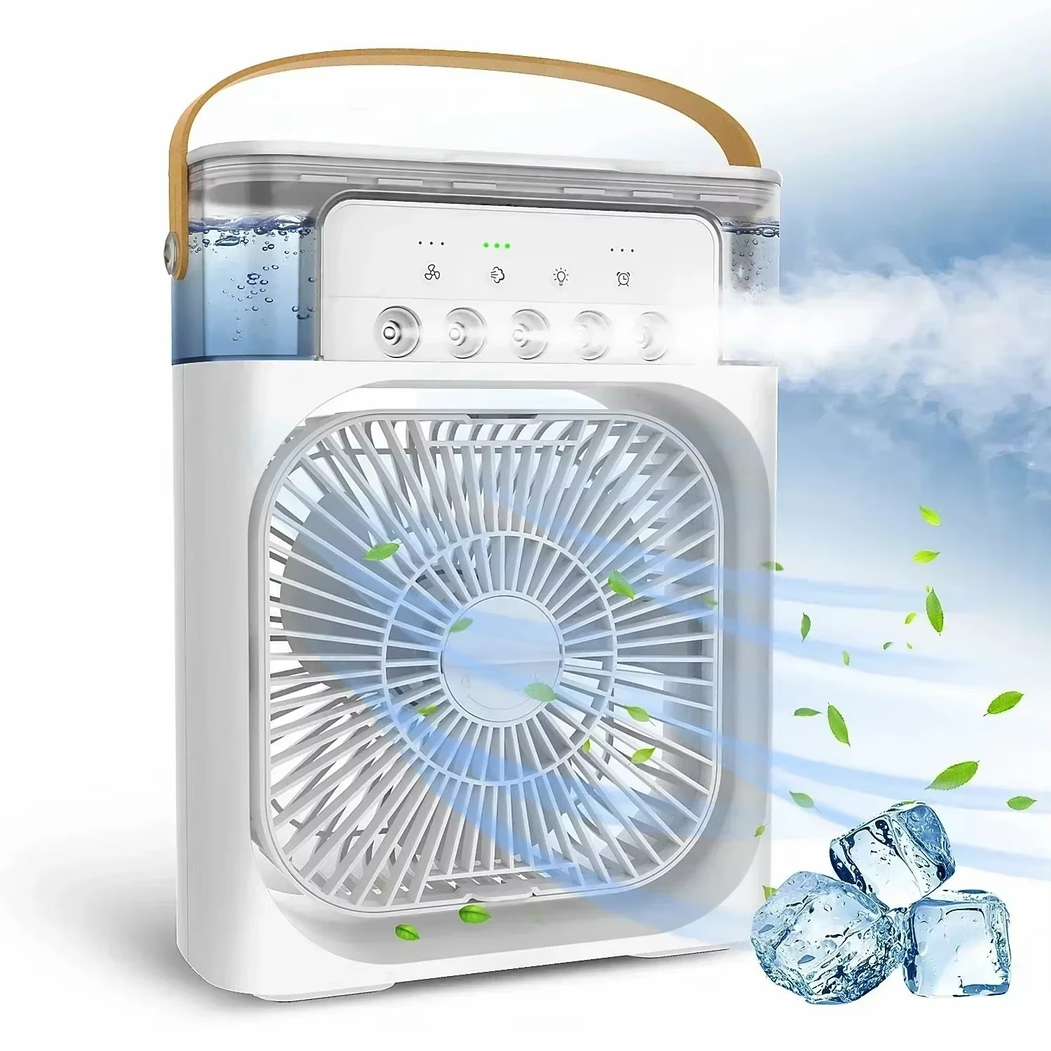 BreezyBox™ – Ventilatore Portatile 3-in-1 con Luce Notturna & Umidificatore