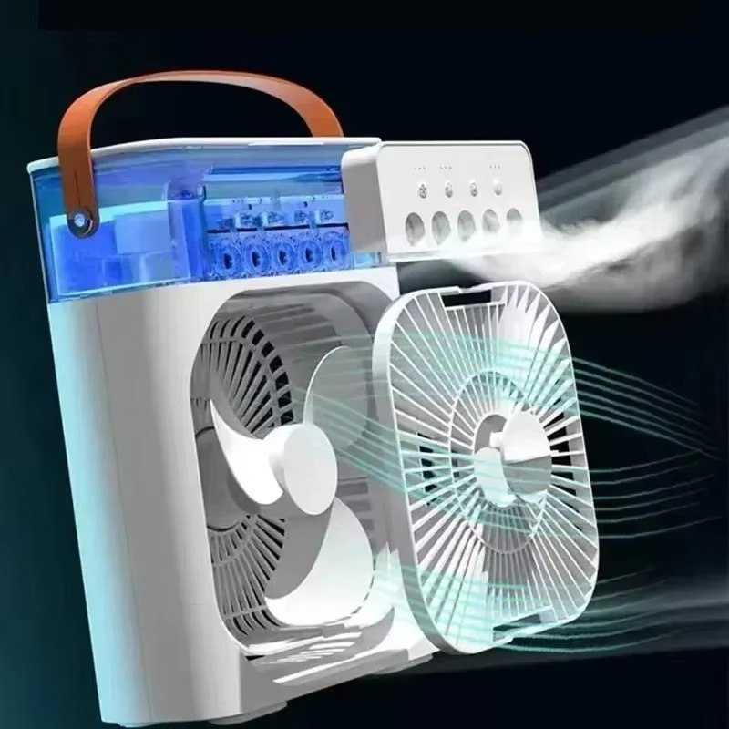 BreezyBox™ – Ventilatore Portatile 3-in-1 con Luce Notturna & Umidificatore